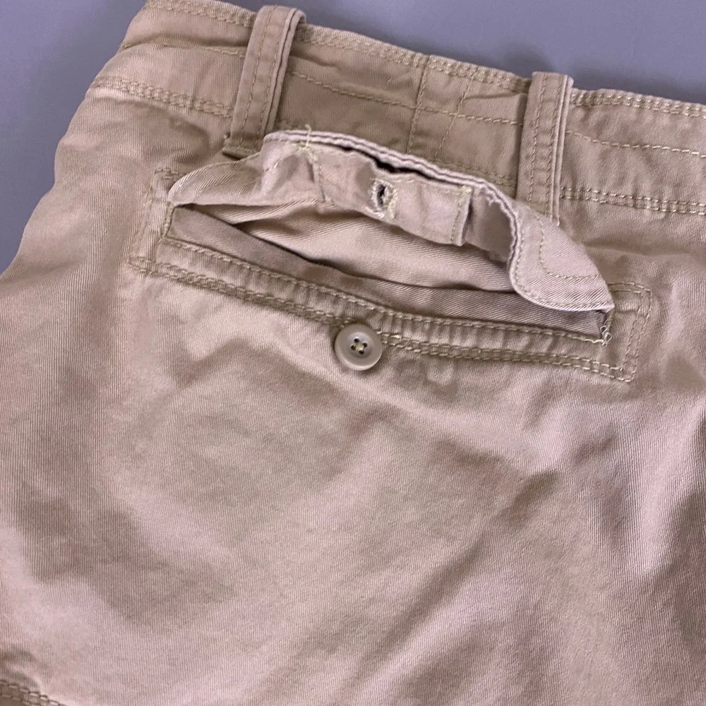 The Foundry Supply Co Cargo Shorts Men's Size 46 Big and Tall Khaki Tan Cotton